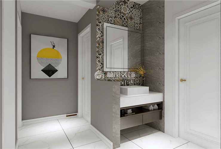 萬科翡翠公園120㎡戶型衛(wèi)生間裝修案例