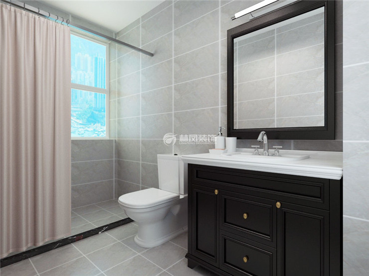 浴室浴簾干濕分離設(shè)計裝修效果圖