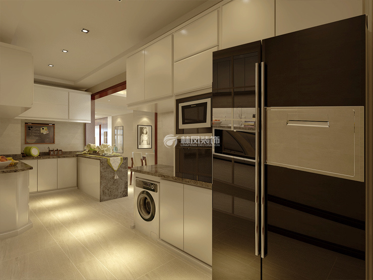 現(xiàn)代風(fēng)格開(kāi)放式廚房設(shè)計(jì)裝修效果圖