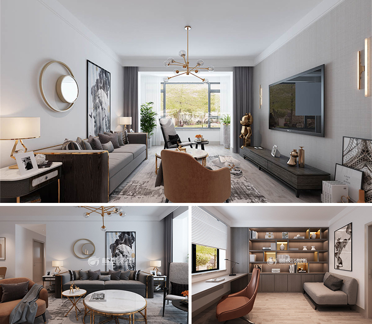 融創(chuàng)盛京宸院125平現(xiàn)代簡(jiǎn)約風(fēng)格裝修效果圖