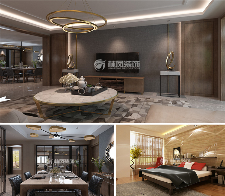 城建萬科翡翠書院124平港式風(fēng)格裝修效果圖