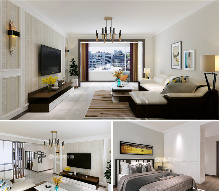 沈陽雅居樂花園 150平 現(xiàn)代簡約風格裝修效果圖