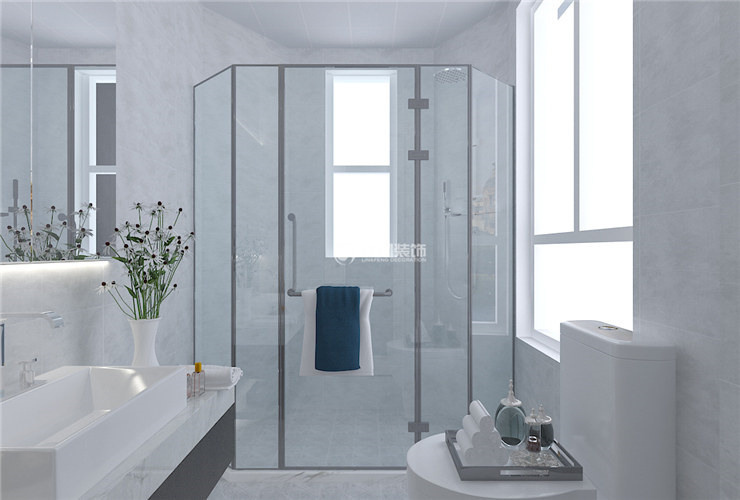 衛(wèi)生間玻璃隔斷干濕分離設(shè)計裝修效果圖