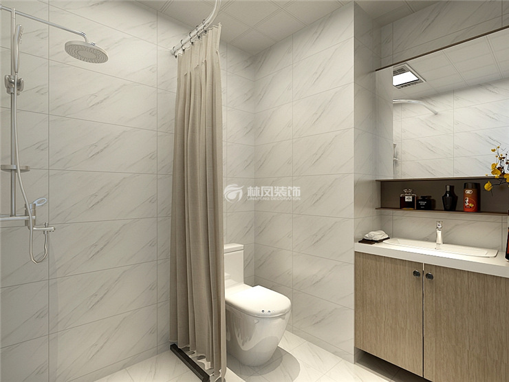 衛(wèi)生間浴簾干濕分離設(shè)計裝修效果圖