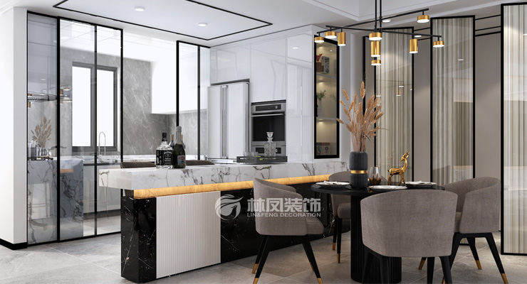 輕奢風(fēng)格餐廚廳設(shè)計裝修效果圖
