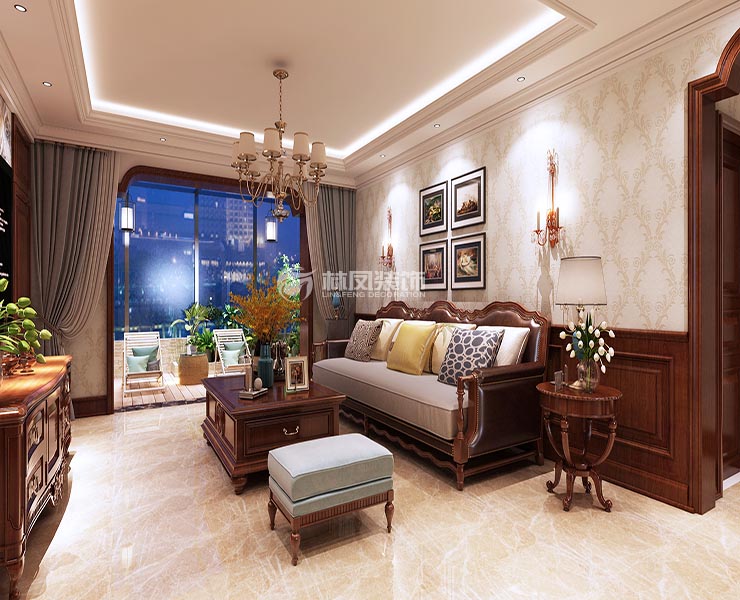 北國(guó)奧林匹克花園-160平-美式風(fēng)格-客廳   (1).jpg