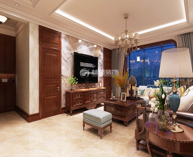 北國(guó)奧林匹克花園-160平-美式風(fēng)格-客廳   (4).jpg