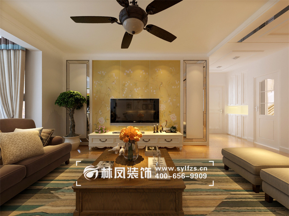 呂娜-保利溪湖淋語(yǔ)129平-美式-客廳 (1).jpg