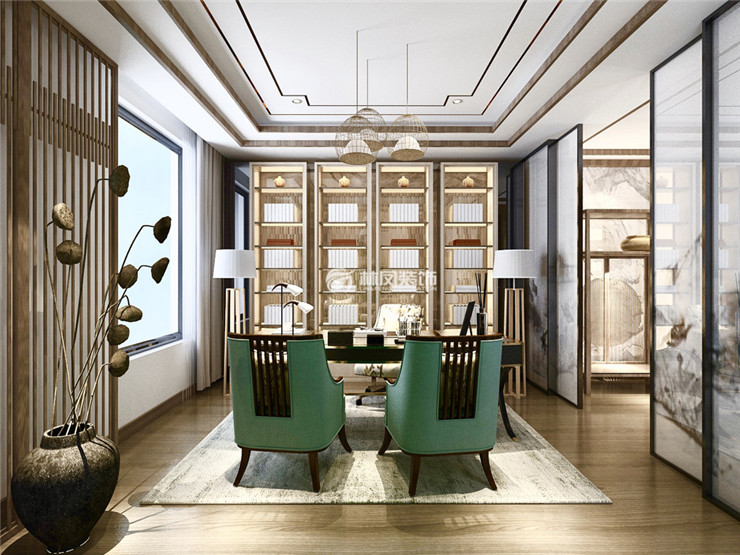 郡原小石城-170平米-新中式風(fēng)格-書(shū)房2.jpg