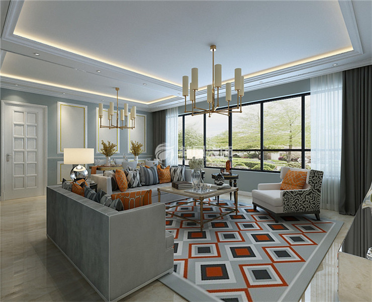 華潤(rùn)置地長(zhǎng)安里-150平- 北歐風(fēng)格-客廳 (1).jpg