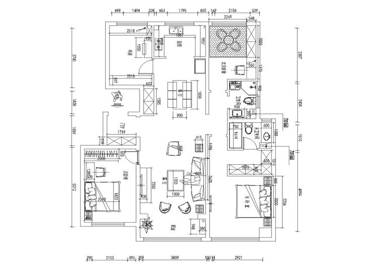 融創(chuàng)沈陽府-145平-現(xiàn)代風格 平面圖.jpg