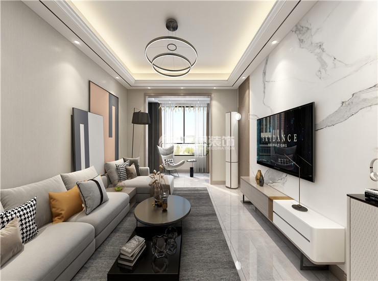 五礦世家金城-125平-現(xiàn)代輕奢風格-客廳1.jpg