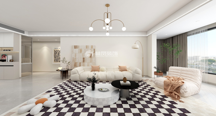 華潤時(shí)代之城-142平-現(xiàn)代奶油風(fēng)格-客廳2.jpg