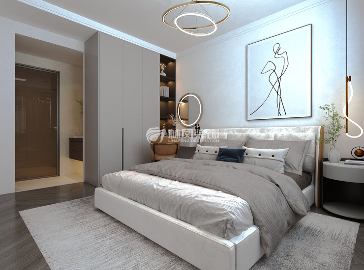 長白島幸福里-130㎡-現(xiàn)代風格-主臥1.jpg