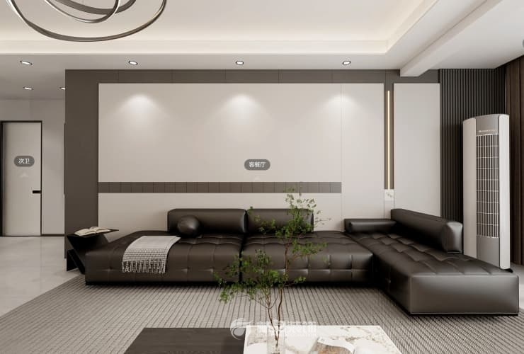 保利公園壹號(hào) 124平 現(xiàn)代風(fēng)格客廳1.jpg