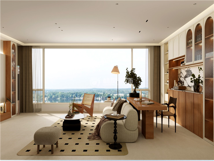 龍湖九里頤和-150平-中古風(fēng)格-客廳 (2).jpg